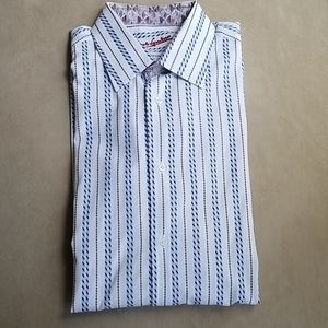 Robert Graham 16 M/L Blue Striped Button Down